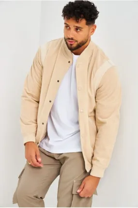 Bomber beige en velours côtelé