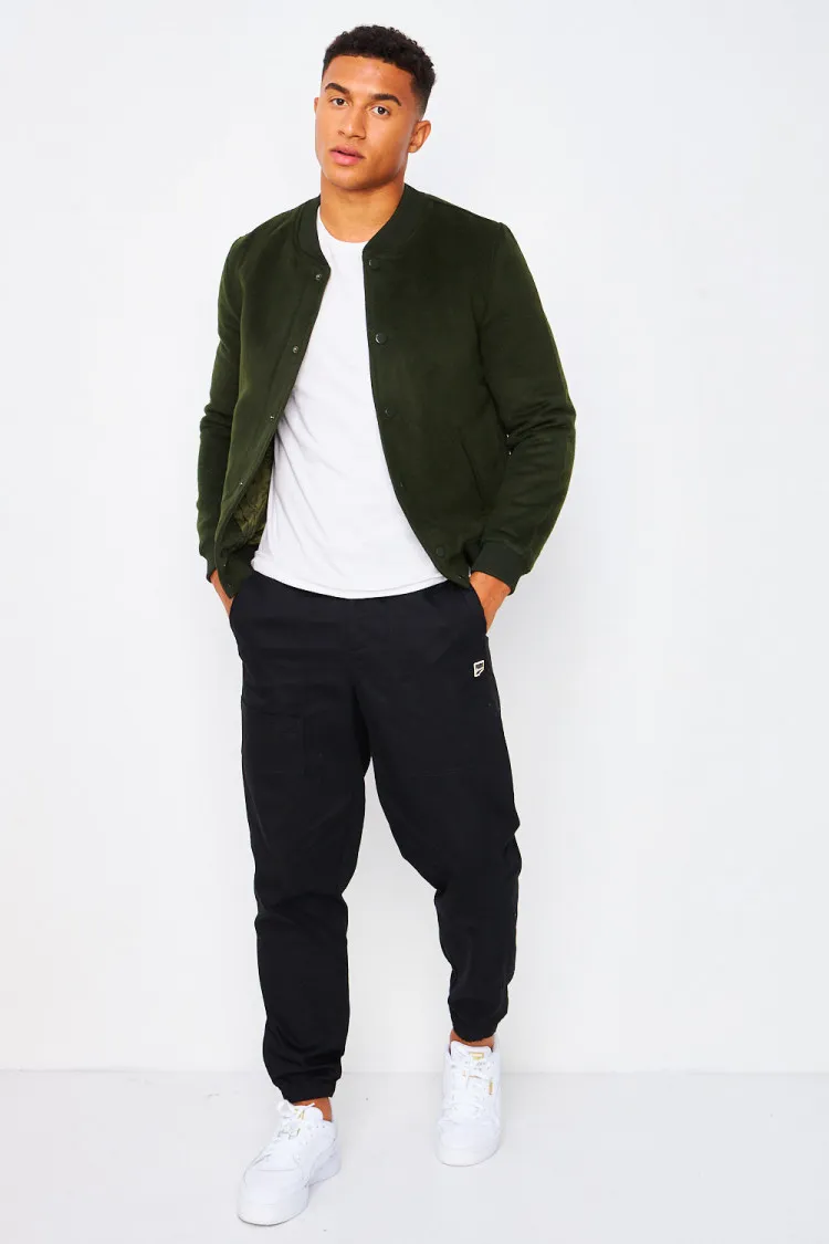 Bomber kaki uni en laine