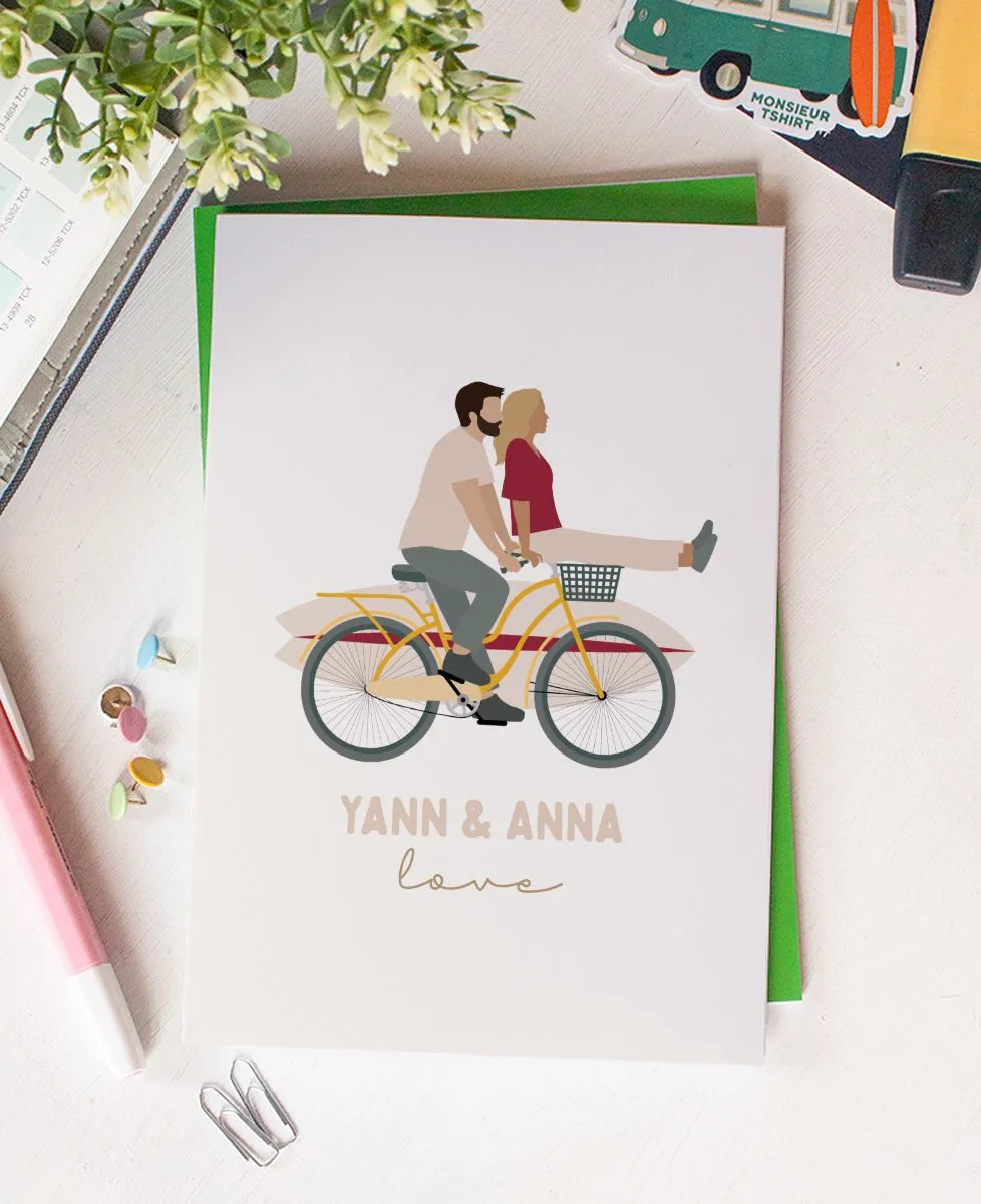 Carnet Couple à vélo personnalisé