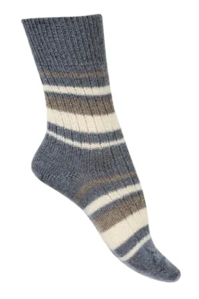 Chaussettes sans couture laine mohair rayures multicolores