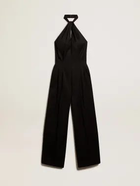 Combinaison noire en gabardine de laine