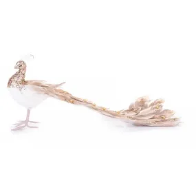 Décoration de Noël, paon, doré et blanc, 50x20x23 cm