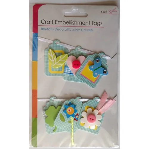 Embellissements étiquettes cartonnées bleues