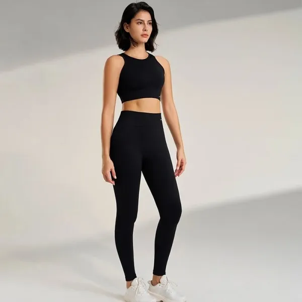 Ensemble de vêtements de yoga pour femmes, leggings taille haute et haut sans couture