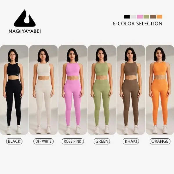 Ensemble de vêtements de yoga pour femmes, leggings taille haute et haut sans couture