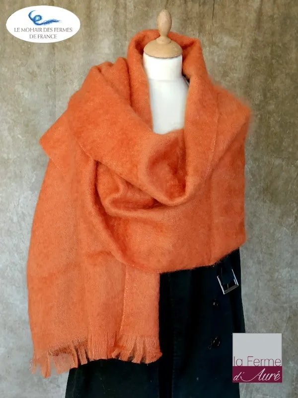 Etole Mohair Orange cuivré - Étole femme Mohair et Soie