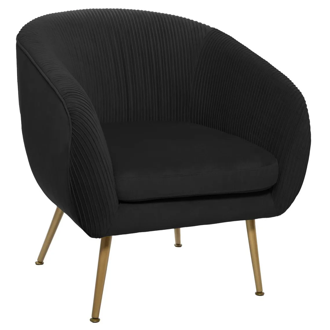 Fauteuil SOLARO En Velours Noir | 3 Suisses