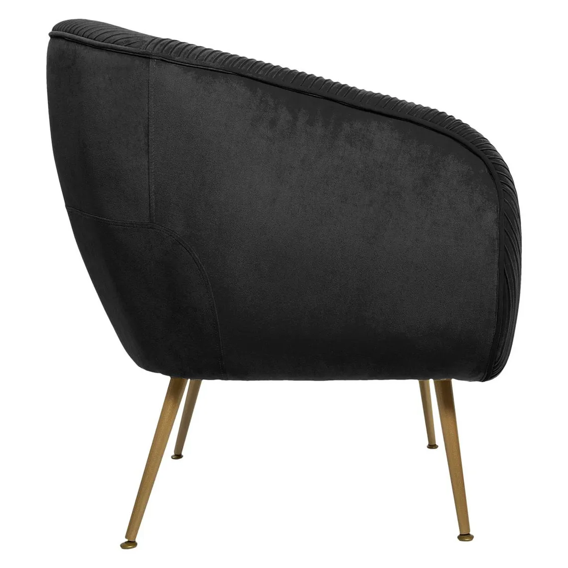 Fauteuil SOLARO En Velours Noir | 3 Suisses