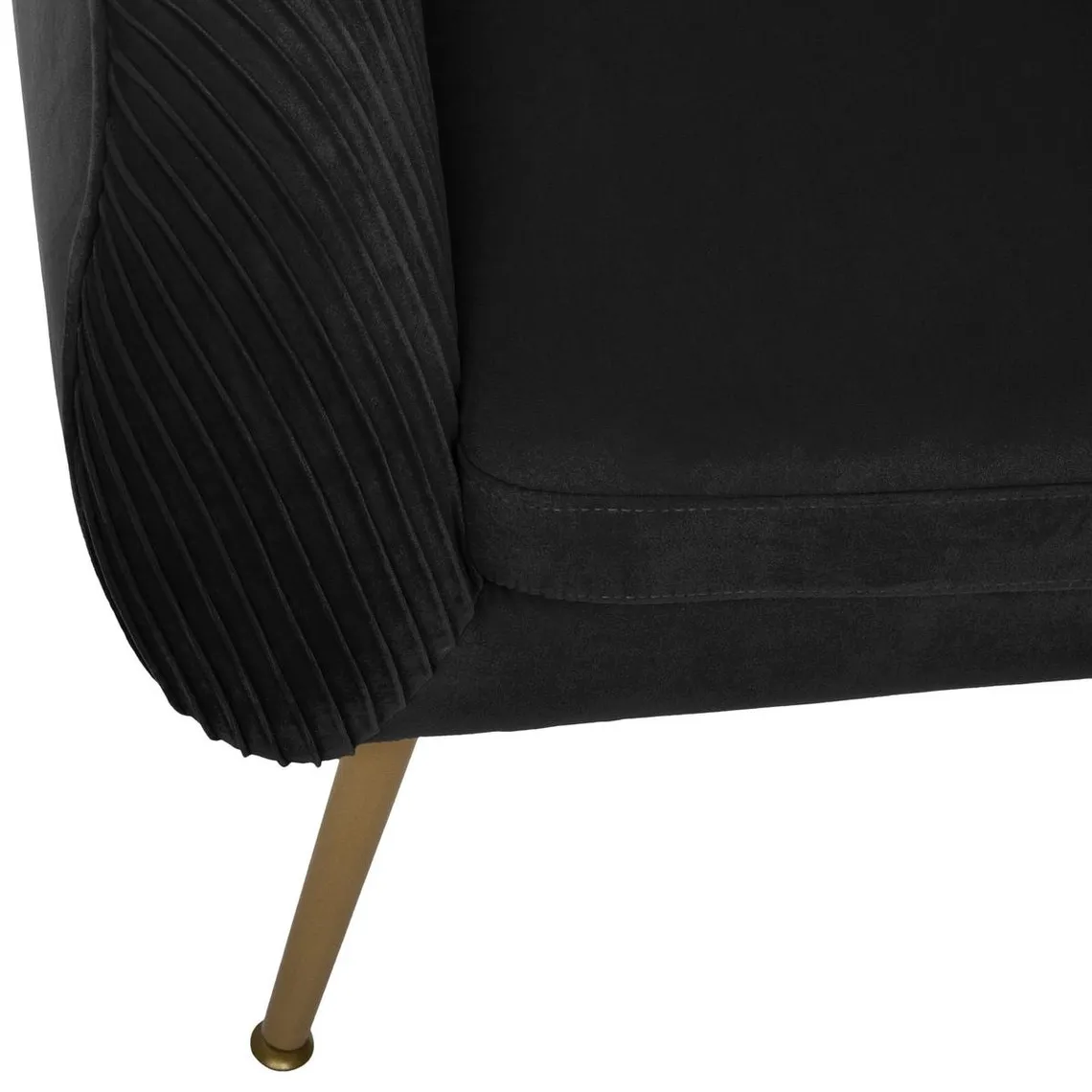 Fauteuil SOLARO En Velours Noir | 3 Suisses