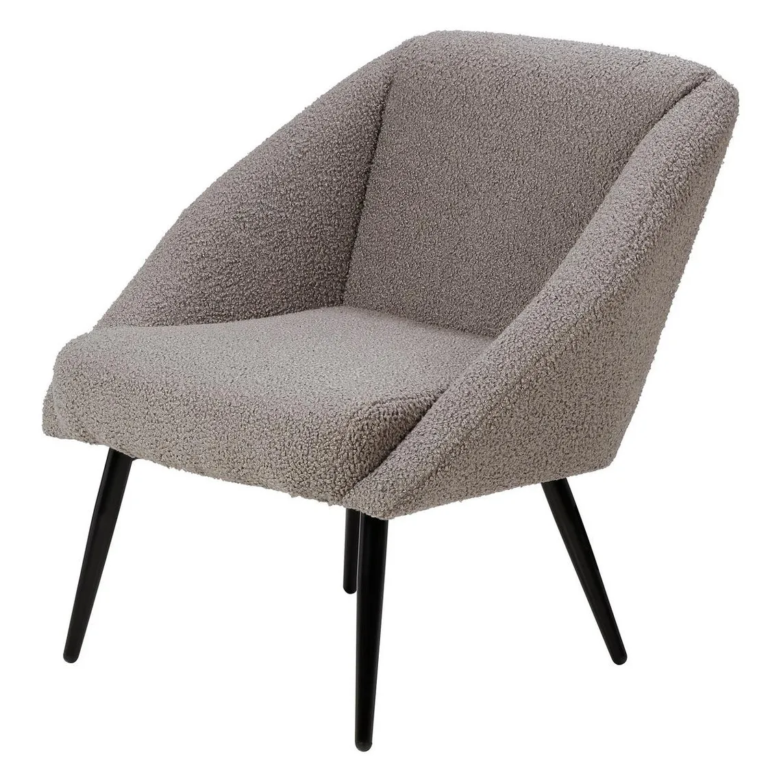 Fauteuil tissu effet mohair gris foncé | 3 Suisses