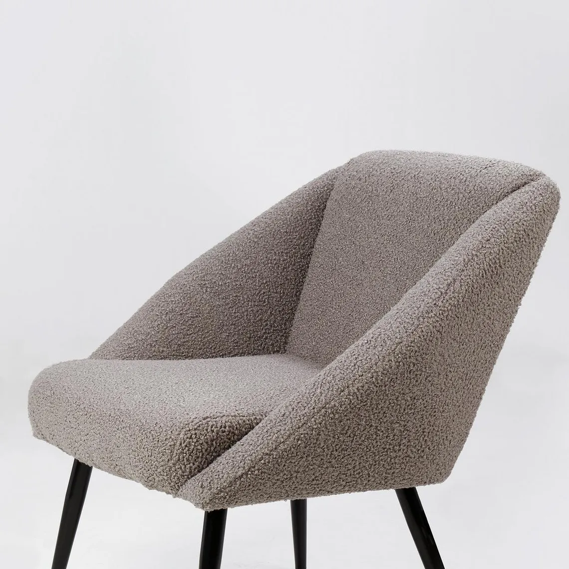 Fauteuil tissu effet mohair gris foncé | 3 Suisses