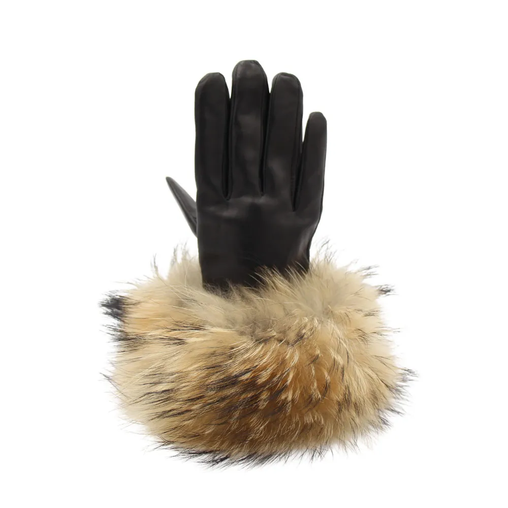 Fourrures Grenier | Gants en cuir avec fourrure