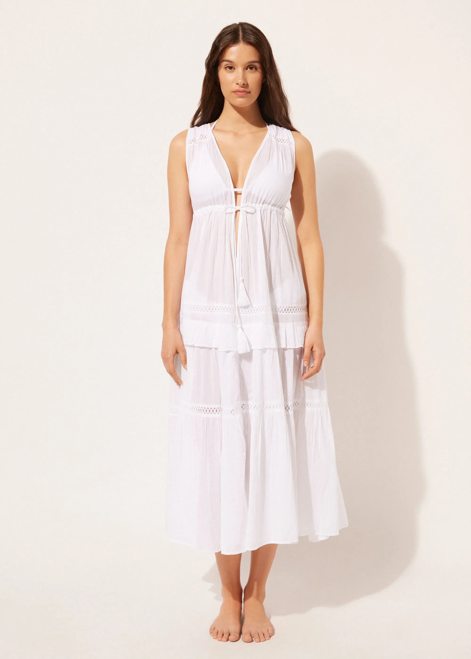Gilet long rehaussé de passementerie - Robes et tenues de plage - Calzedonia