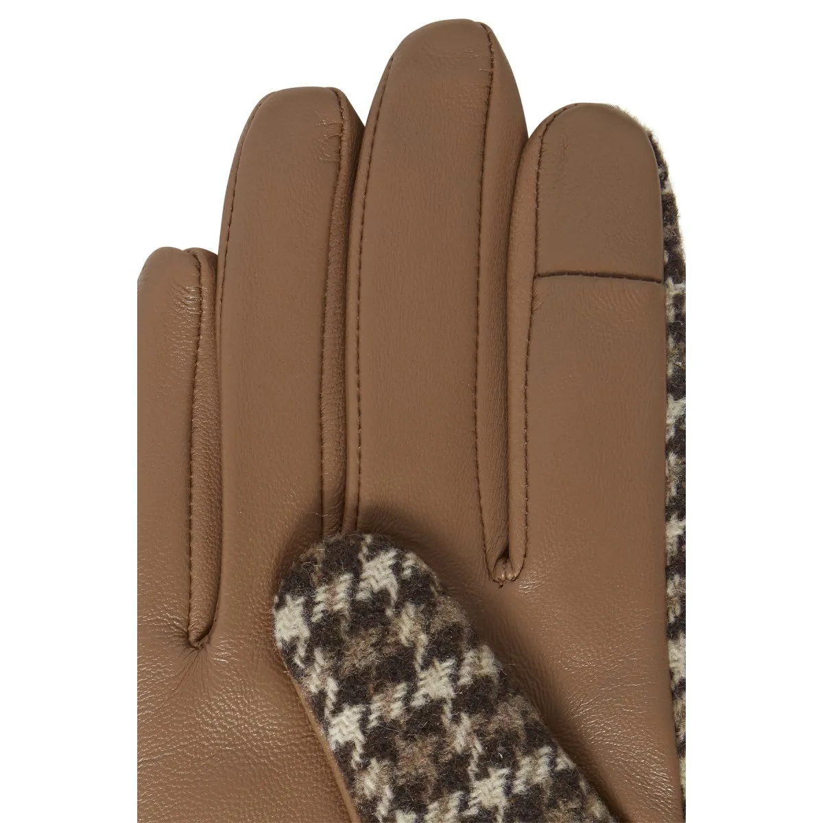 Ichi - Gants en cuir pied de poule
