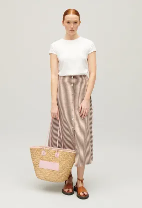 Jupe midi rayures bronze | Claudie FR