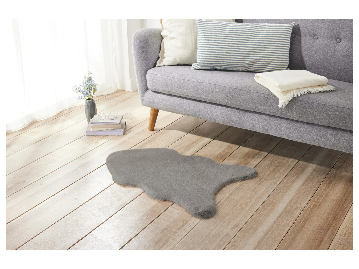 LIVARNO home Tapis en fausse fourrure, 60 x 90 cm