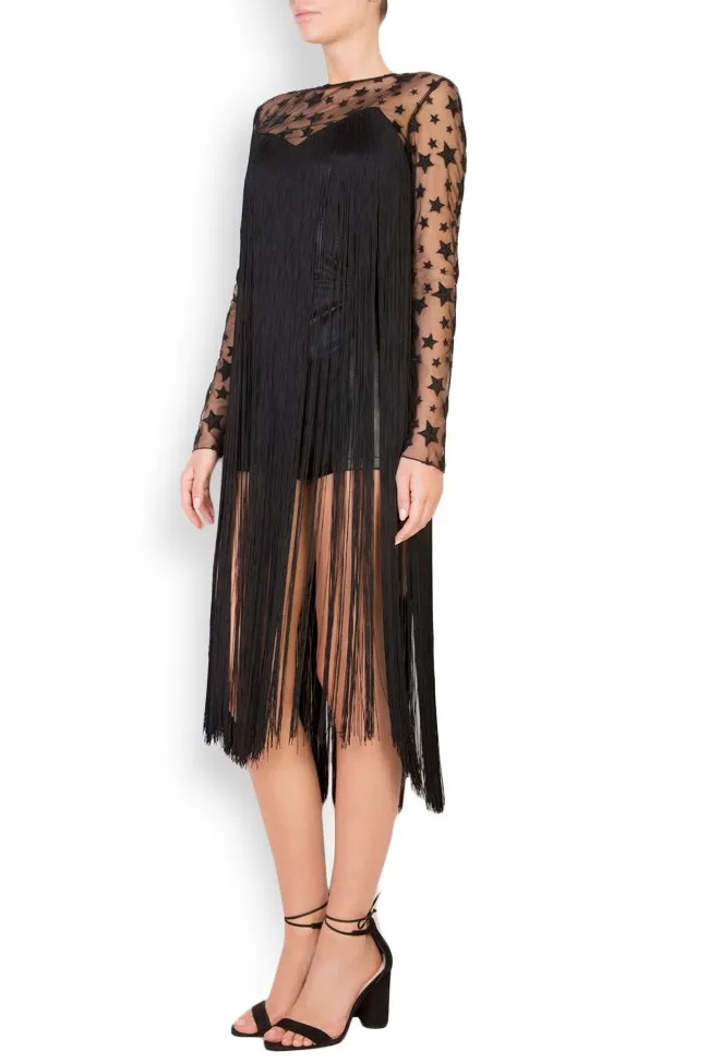 LOOMY Robe en tulle avec franges