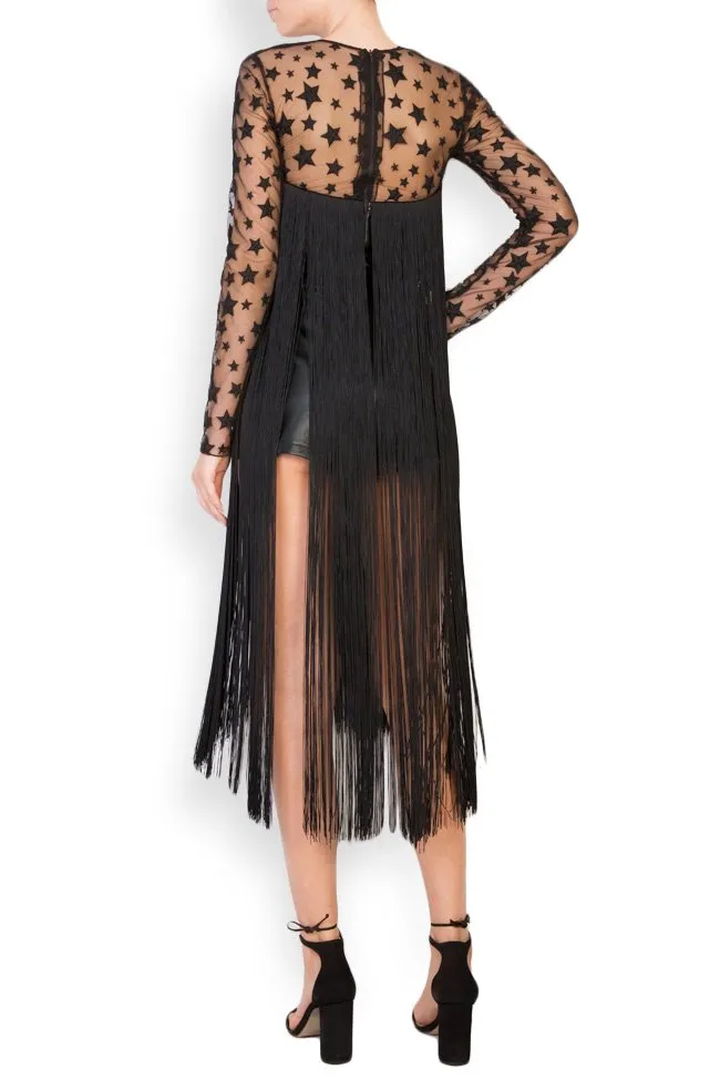 LOOMY Robe en tulle avec franges