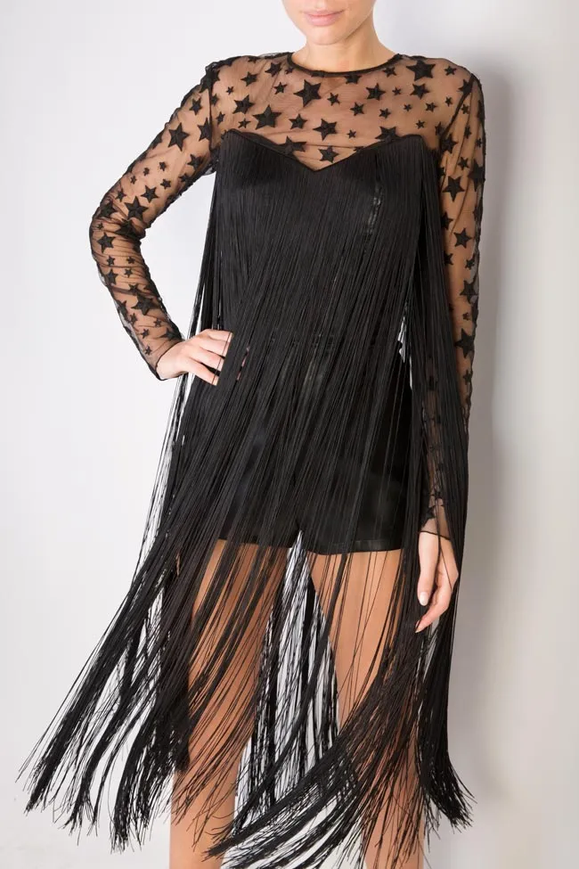 LOOMY Robe en tulle avec franges