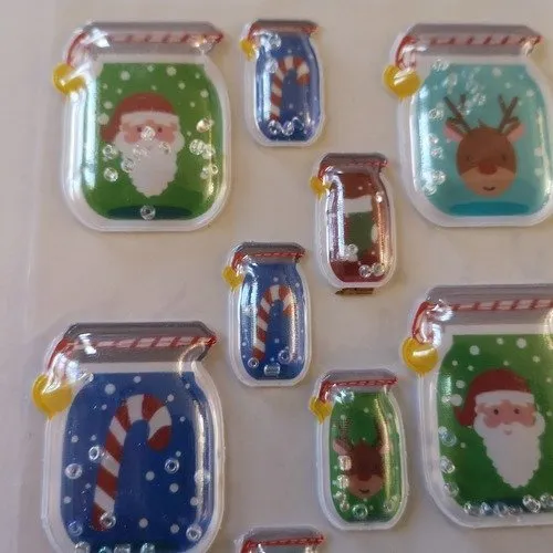 Lot de 12 autocollants à secouer noël