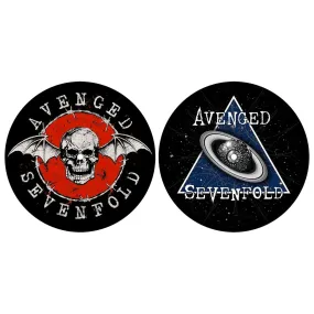 Lot de 2 Feutrines Vinyles AVENGED SEVENFOLD - Skull / Space - Rock A Gogo