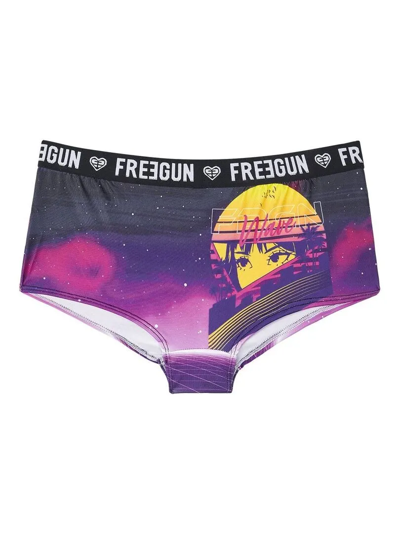 Lot de 3 Boxers femme Manga neon Freegun - Violet