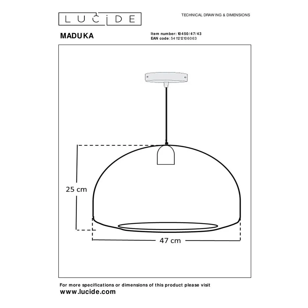 LUCIDE 10450/47/43 Suspension brune MADUKA