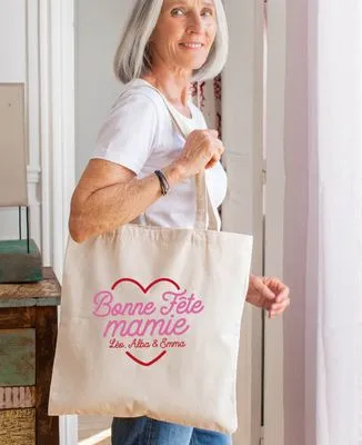 Maxi totebag Bonne fête Mamie personnalisé