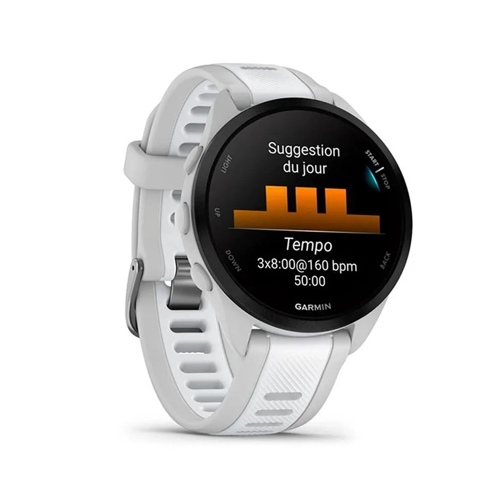 Montre GPS de running Garmin Forerunner 165 Music Blanc/Gris