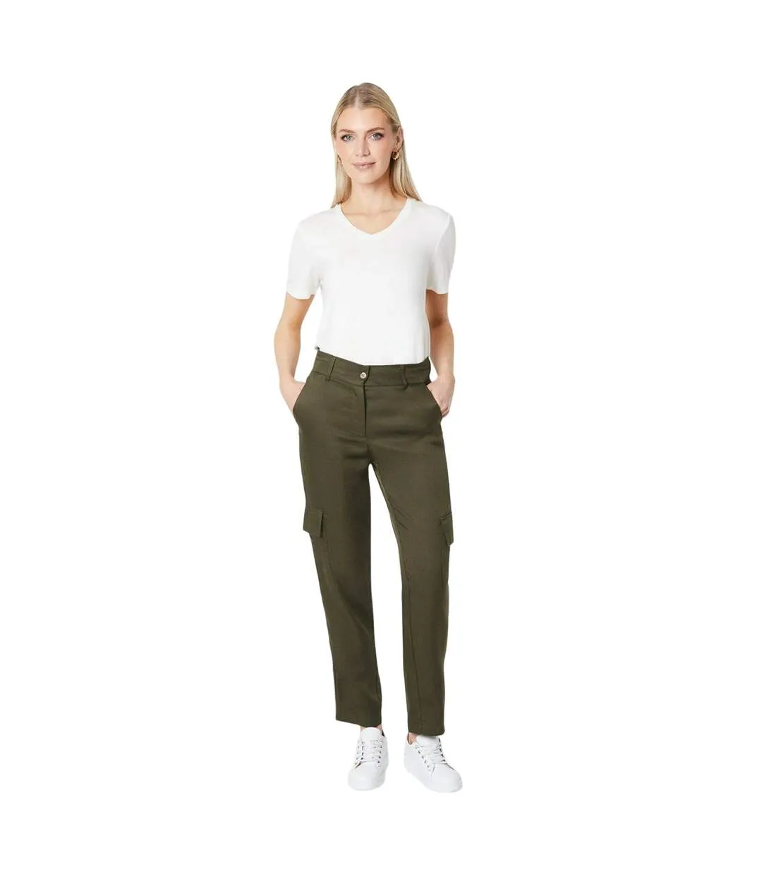 Pantalon à poches femme vert kaki Principles