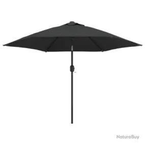 Parasol d'extérieur avec led et mât en acier 300 cm anthracite 02_0008173