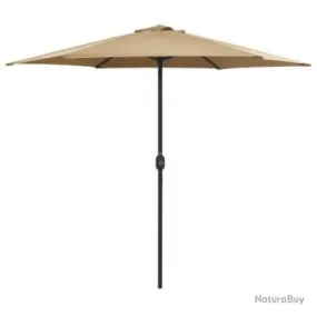 Parasol d'extérieur et mât en aluminium 270 x 246 cm taupe 02_0008290