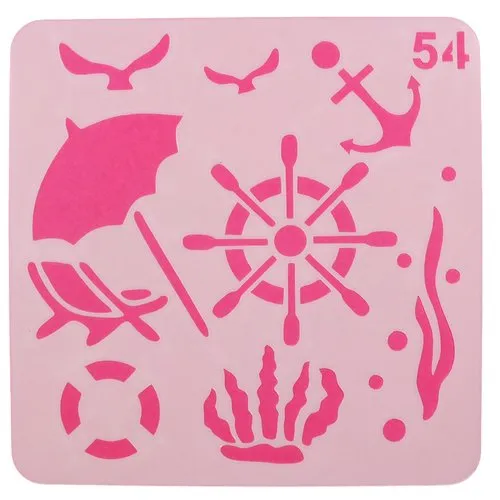 Pochoir plastique 13*13cm : thème mer  (25)