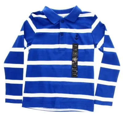 Polo bleu à rayures blanches - Garçons- NPO Kid - taille 16 ans 