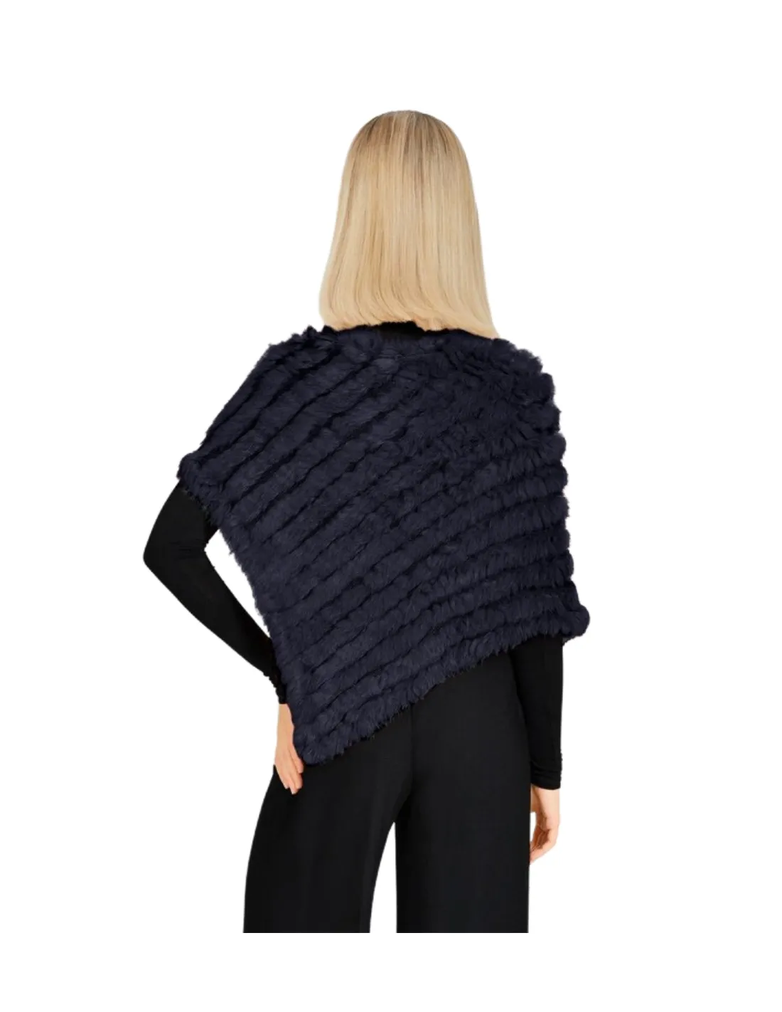 Poncho en fourrure Oakwood Ref 29059 Bleu Fonce