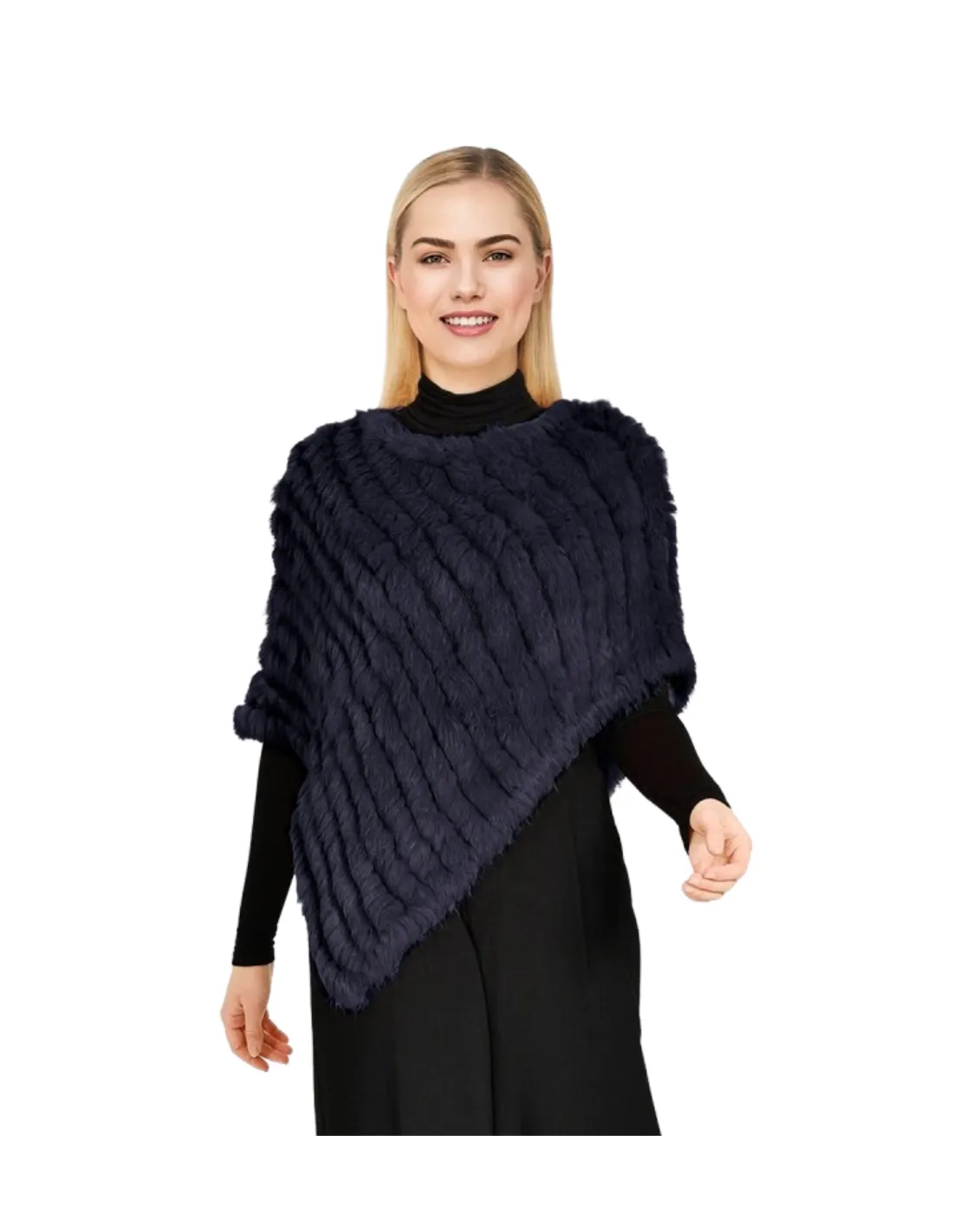 Poncho en fourrure Oakwood Ref 29059 Bleu Fonce