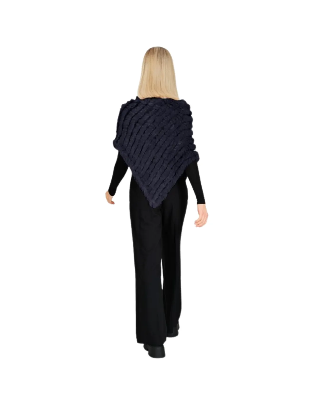 Poncho en fourrure Oakwood Ref 29059 Bleu Fonce