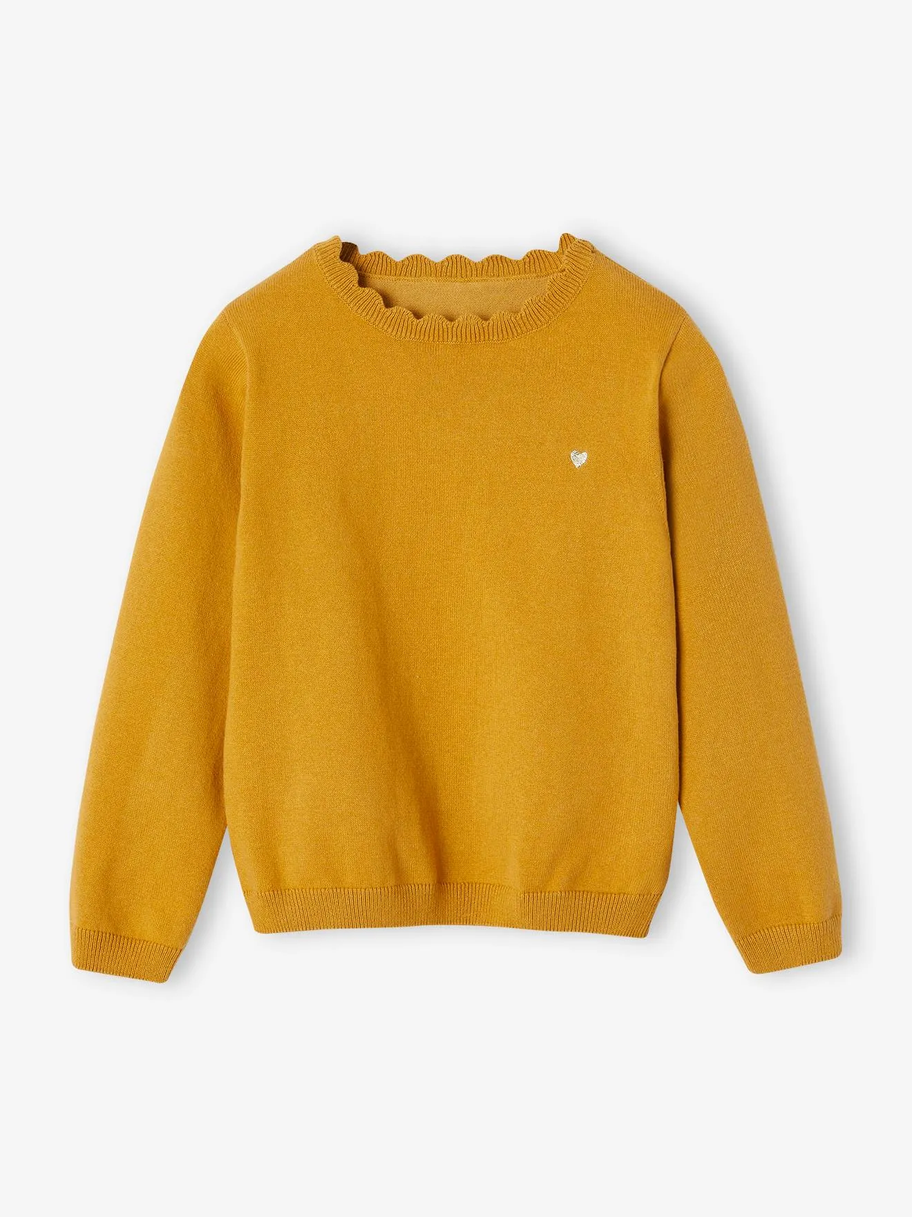 Pull BASICS personnalisable fille abricot - Vertbaudet