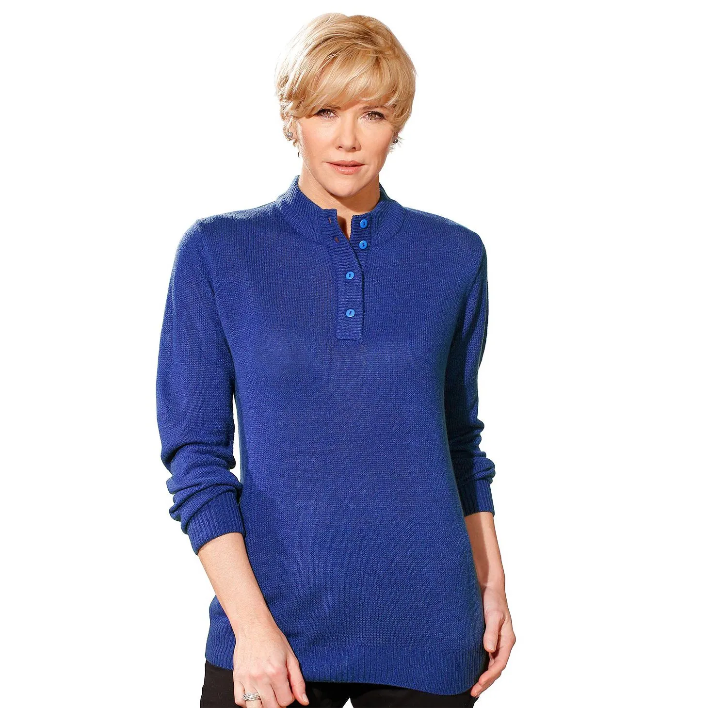 Pull col tunisien boutonné