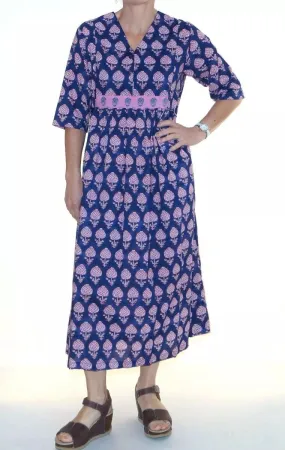 Robe midi originale violette Lalita