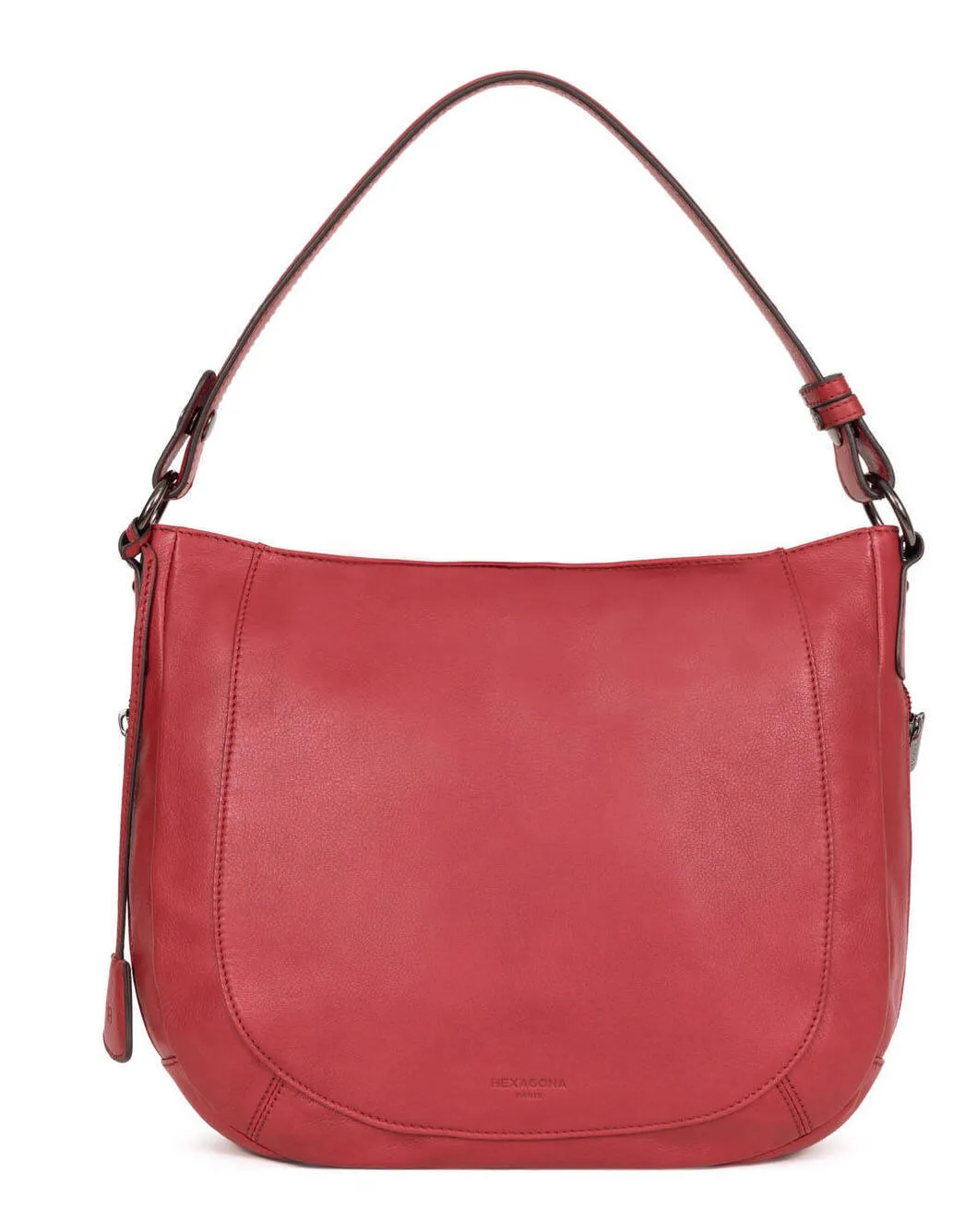 Sac porté épaule 1 anse cuir vachette carmin