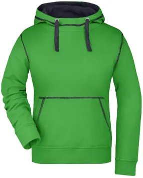 Sweat shirt à capuche femme - JN960 - vert et marine 