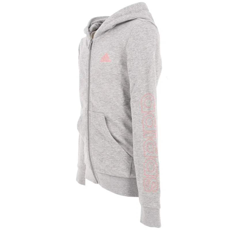 Sweat zippé à capuche gris fille - Adidas |wimod