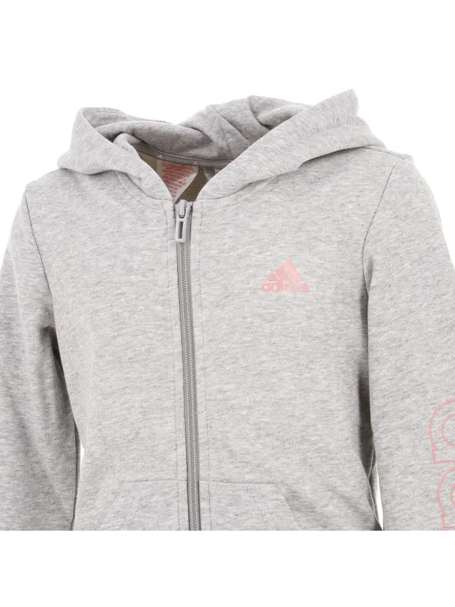 Sweat zippé à capuche gris fille - Adidas |wimod