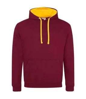 Sweat à capuche varsity femme bordeaux / doré Awdis