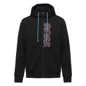 Sweat à capuche zippé BOSS Saggy 1 Noir