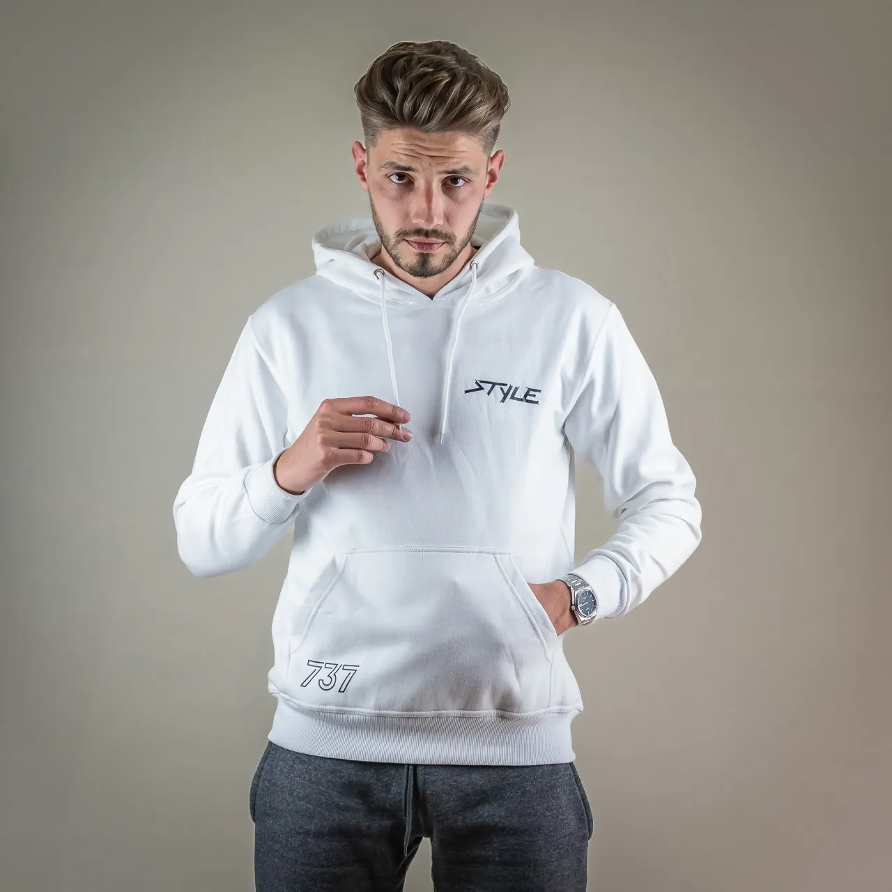 Sweatshirt à capuche 737 Style - Blanc - Shop 737 Performance