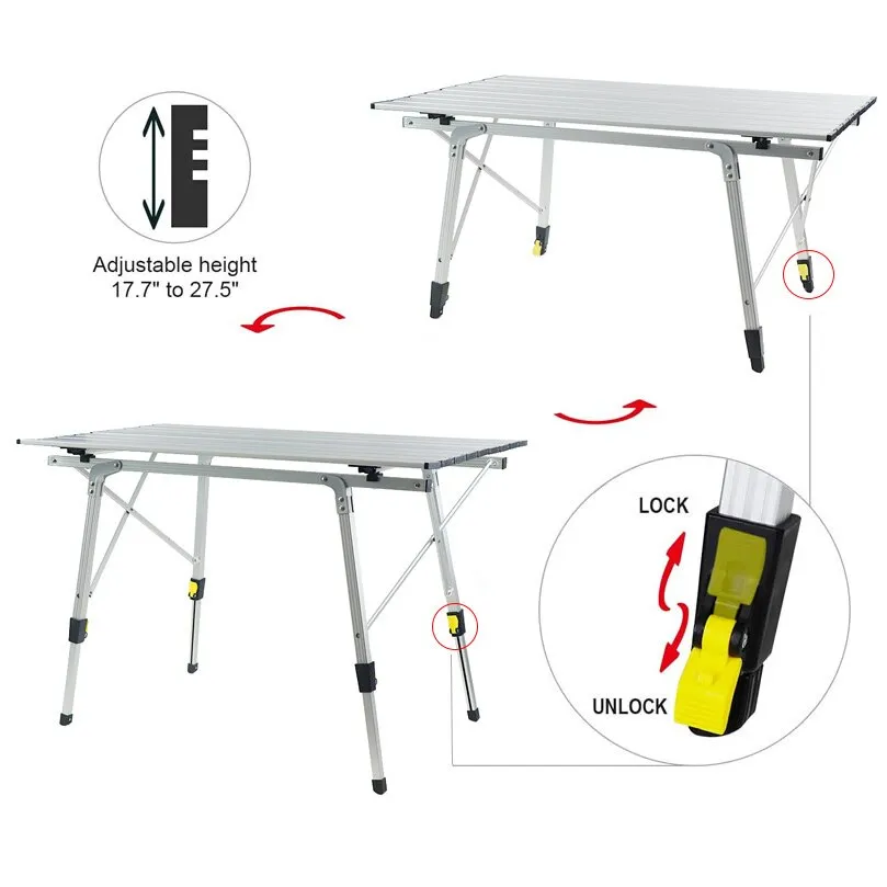 Table de camping télescopique