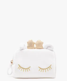 trousse maquillage en velours noel femme blanc