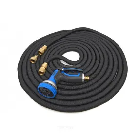 Tuyau d'arrosage flexible HBM de 30 mètres avec buse 10 en 1